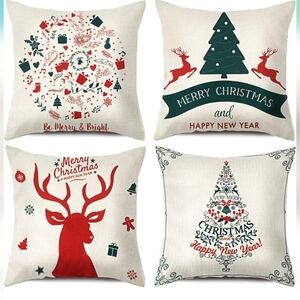 NWT 4pcs Christmas Pillow Covers 18x18inches
